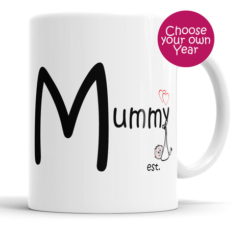 Personalised Mummy and Daddy Mug Set - Choose Your Own Year